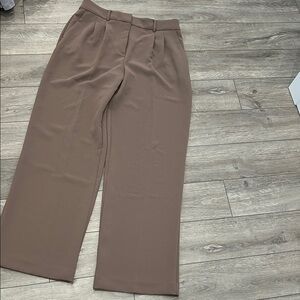 LOFT Taupe Wide-Leg Pants